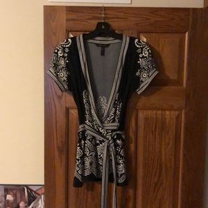 BCBG black and white blouse